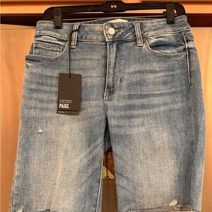 PAIGE Jax cut off kayson distressed Light  Denim shorts